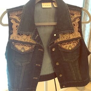 Chico’s Embellished Jean Vest